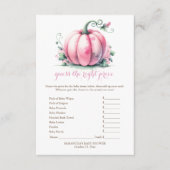 Pink Pumpkin rät das richtige Preisspiel Einladung (Vorderseite)