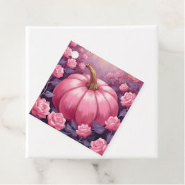 Pink Pumpkin Rose BlumenHalloween Erntedank Geschenkanhänger