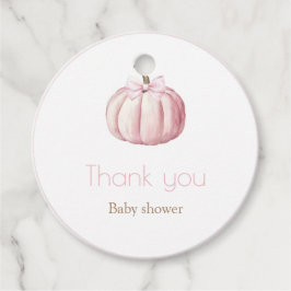 Pink Pumpkin Round Favor Tag Geschenkanhänger