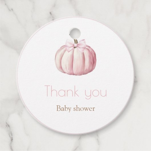 Pink Pumpkin Round Favor Tag Geschenkanhänger (Vorderseite)