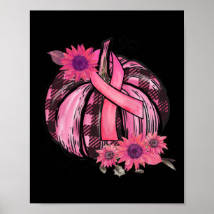 Pink Pumpkin Sonnenblumen Brustkrebs Bewusstsein G Poster