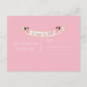 Pink Pumpkin Sparkone Herbst Rustikal Save the Dat Ankündigungspostkarte (Rückseite)