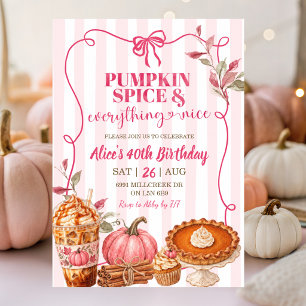 Pink Pumpkin Spice und Alles-Nette Geburtstag Einladung