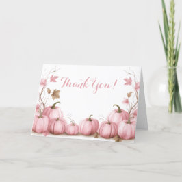 Pink Pumpkin Theme Kinderdusche Dankeskarte