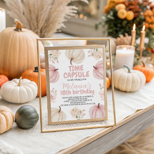 Pink Pumpkin Time Kapselunterschrift Sockelschild