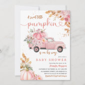 Pink Pumpkin Truck Baby Shower Girl Little Pimpkin Einladung (Vorderseite)