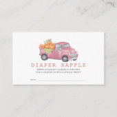 Pink Pumpkin Truck Gingham Diaper Raffle Ticket Begleitkarte (Vorderseite)