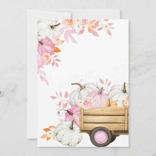 Pink Pumpkin Truck Herbst Geburtstag Einladung (Rückseite)