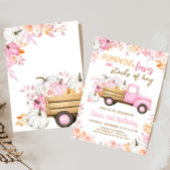 Pink Pumpkin Truck Herbst Geburtstag Einladung