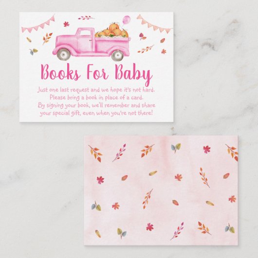 Pink Pumpkin Truck Kinderdusche Buchungsanfrage Begleitkarte (Vorne/Hinten)