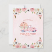 Pink Pumpkin Truck Kinderdusche Danke Karte (Rückseite)