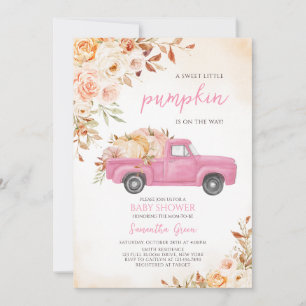 Pink Pumpkin Truck Kinderdusche Einladung