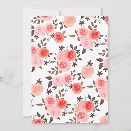 Pink Pumpkin Truck Rose | Babydusche Einladung (Rückseite)