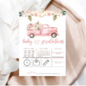 Pink Pumpkin Truck Vorhersagen für die Babykarte Einladung