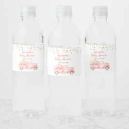 Pink Pumpkin Truck Wasser Flasche Labels Wasserflaschenetikett