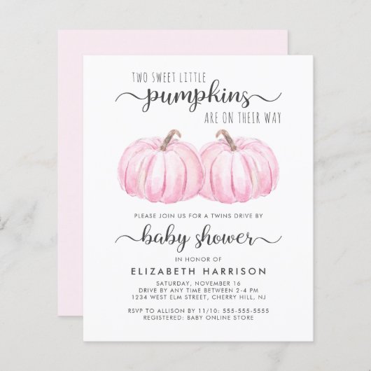 Pink Pumpkin Twin Girls Drive By Baby Shooter (Vorne/Hinten)