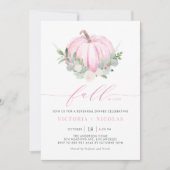 Pink Pumpkin und Greenerenery Herbst Probe Abendes Einladung (Vorderseite)