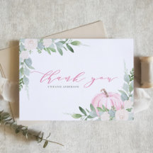 Pink Pumpkin und Greenery Herbst Babydusche