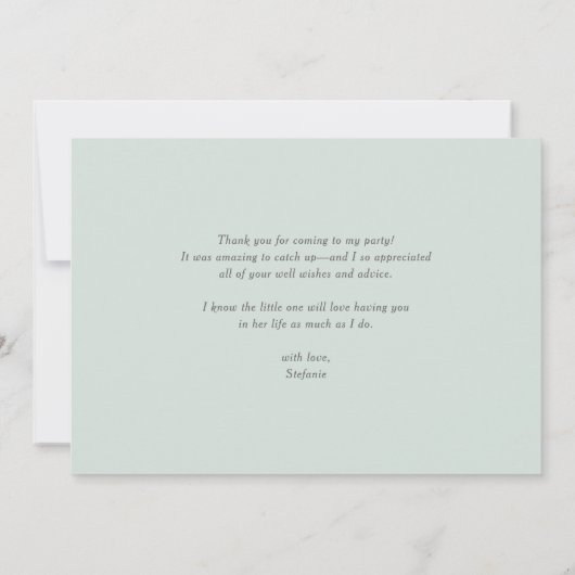 Pink Pumpkin und Greenery Herbst Babydusche Dankeskarte (Rückseite)