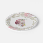 Pink Pumpkin und Pampas Grass Wreath Pappteller (Schrägansicht)