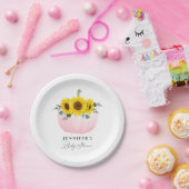 Pink Pumpkin und Sunflower Girl Babydusche Pappteller (Party)