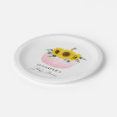 Pink Pumpkin und Sunflower Girl Babydusche Pappteller (Schrägansicht)