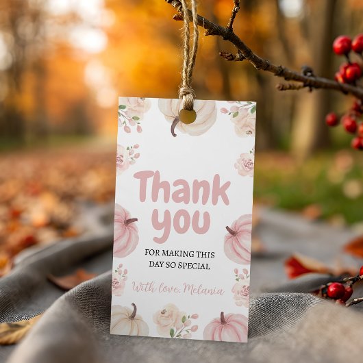 Pink Pumpkin Vielen Dank Tag Geschenkanhänger