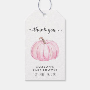 Pink Pumpkin Watercolor Baby Girl Dusche Vielen Da Geschenkanhänger