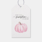 Pink Pumpkin Watercolor Baby Girl Dusche Vielen Da Geschenkanhänger (Rückseite)