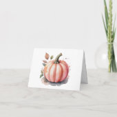 Pink Pumpkin Watercolor boho baby boy shower Dankeskarte (Rückseite)