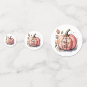 Pink Pumpkin Watercolor Boho Baby Girl Dusche Konfetti (Rückseiten)
