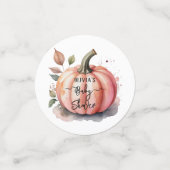 Pink Pumpkin Watercolor Boho Baby Girl Dusche Konfetti (Klein Vorderseite)