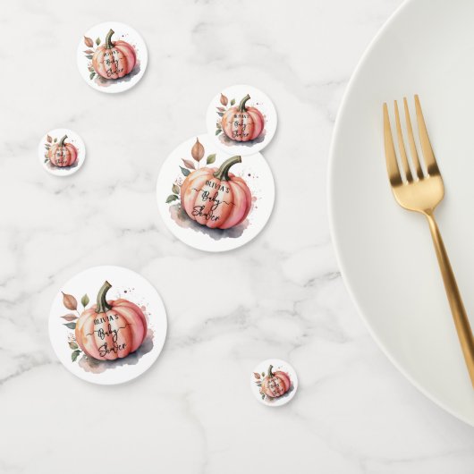 Pink Pumpkin Watercolor Boho Baby Girl Dusche Konfetti (Gruppe)
