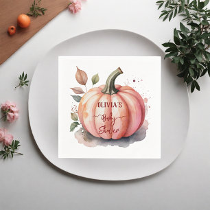 Pink Pumpkin Watercolor Boho Baby Girl Dusche Serviette