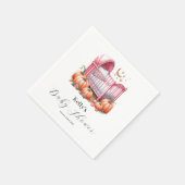 Pink Pumpkin Watercolor Fall & Herbst Serviette (Ecke)