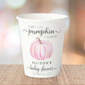 Pink Pumpkin Watercolor Kindermädchendusche Pappbecher