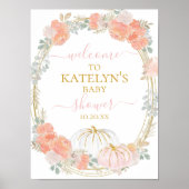 Pink Pumpkin Welcome Sign Poster (Vorne)