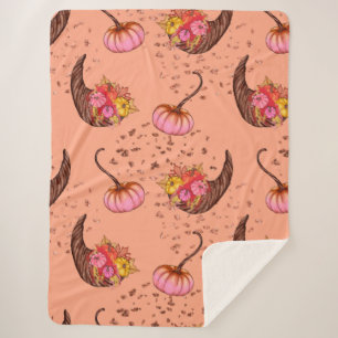 Pink Pumpkin with Autumn Leaves and Horns Sherpadecke