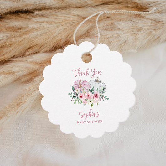 Pink Pumpkins Baby Dusche Danke Geschenkanhänger