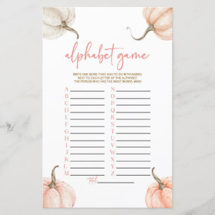 Pink Pumpkins Fall Alphabet Baby Showspiel