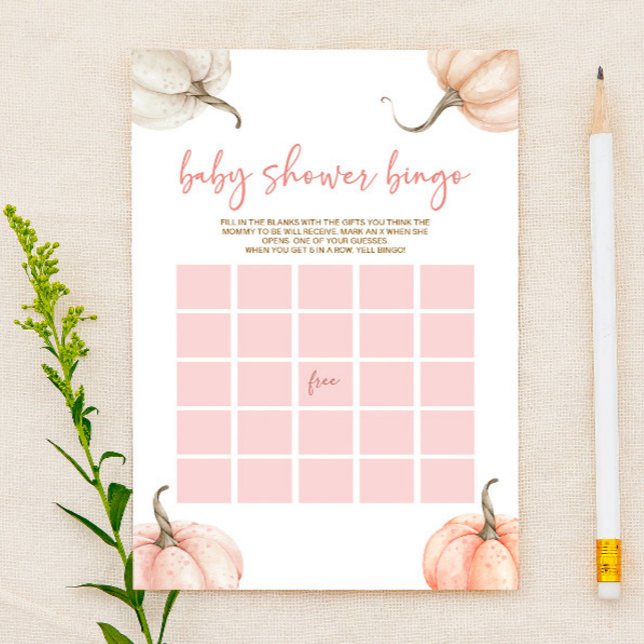 Pink Pumpkins Fall Bingo Baby Showspiel (Von Creator hochgeladen)