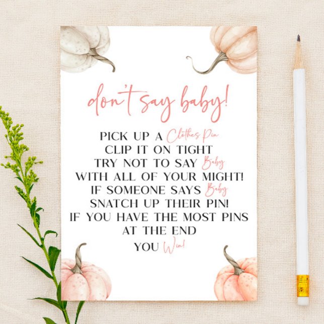 Pink Pumpkins Fall Say Baby Shower Game (Von Creator hochgeladen)