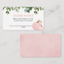 Pink Pumpkins fallen Baby Dusche Windel Gewinnkart