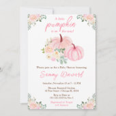Pink Pumpkins Floral Baby Dusche Einladung (Vorderseite)