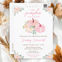 Pink Pumpkins Floral Baby Dusche