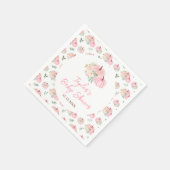 Pink Pumpkins Floral Baby Dusche Serviette (Ecke)