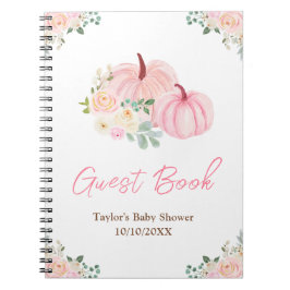 Pink Pumpkins Floral Baby Showbook Notizblock