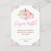 Pink Pumpkins Floral Diaper Raffel Begleitkarte (Vorderseite)