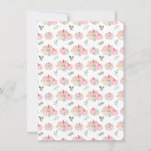 Pink Pumpkins Floral Geburtstagsparty Dankeskarte (Rückseite)