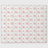 Pink Pumpkins Floral Geschenkpapier (Flach)